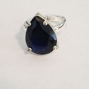 Sapphire Blue Rhinestone Ring